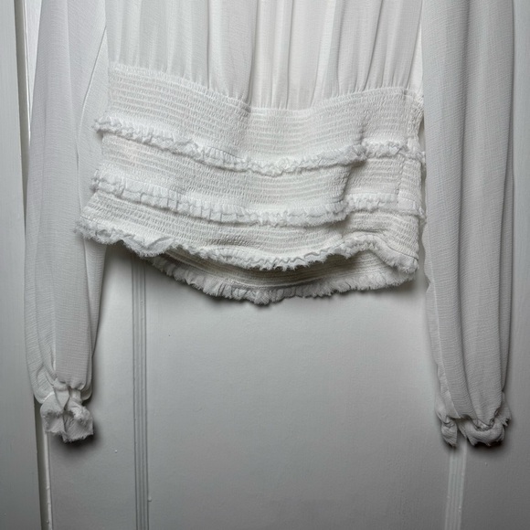 Free People Solid Lolita Coastal Boho Blouse White Size Large - Picture 14 of 16